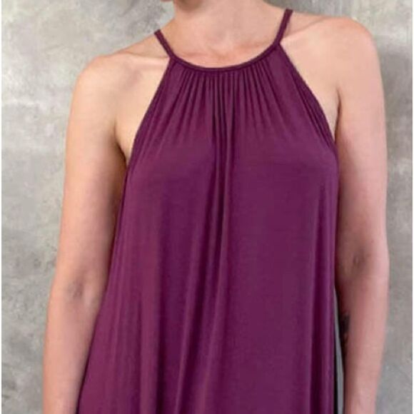 David’s Bridal Dress Sz 14 Wisteria Iris Violet Boat High Neck Tent Sheer Lined - Picture 13 of 16